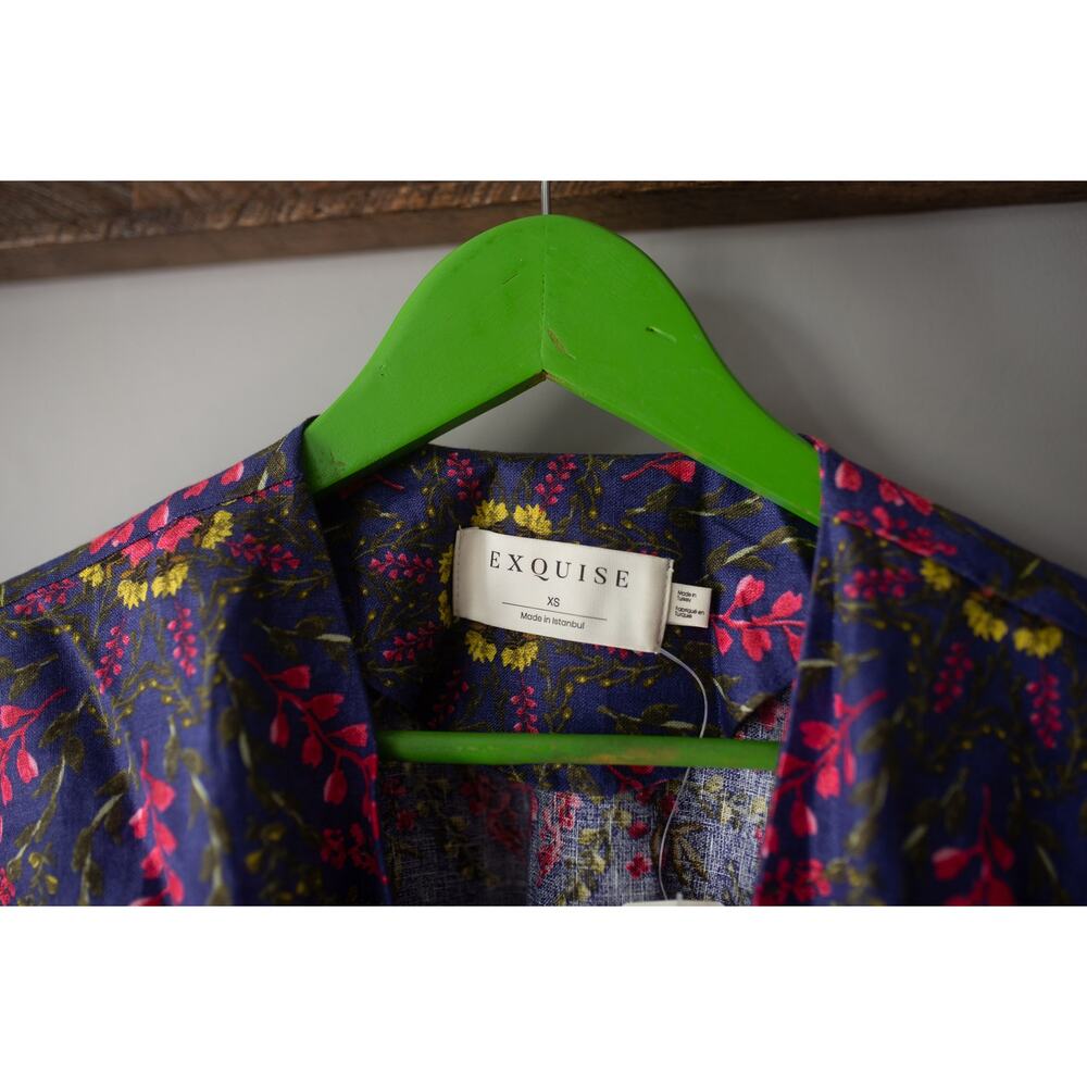 Anthropologie Tobie Linen Mini Shirtdress by Exquise XS NEW - Picture 3 of 4